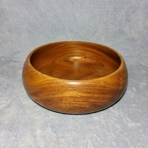 Vintage MCM Wooden Teak Round Salad Decorative Planter Bowl **Damaged** 11" X 3"